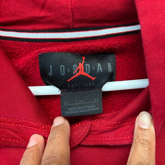 Jordan Hoodie Men's XL Pullover Jumper Sweatshirt Red Athletic Skater Streetwear - Picture 3 of 9